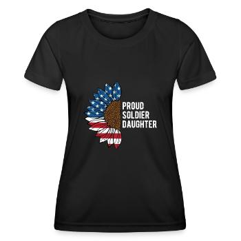 Proud Soldier Daughter American Patriotic USA - Women's Functional T-Shirt - black - Front - AI Model Female 172 light (172cm)