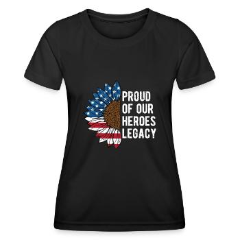 Proud of Our Heroes Legacy American Veterans Day - Women's Functional T-Shirt - black - Front - AI Model Female 172 light (172cm)