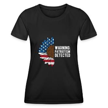 Warning Patriotism Detected American Independence - Women's Functional T-Shirt - black - Front - AI Model Female 172 light (172cm)