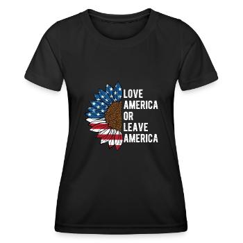 Love America or Leave America Proud Patriotic - Women's Functional T-Shirt - black - Front - AI Model Female 172 light (172cm)