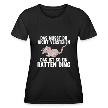 Nagetier Ratte Ratten - Frauen Funktions-T-Shirt - Schwarz - Vorne - AI Model Female 172 light (172cm)