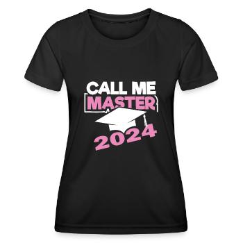 Master bestanden 2024 Masterabschluss Sponsion - Frauen Funktions-T-Shirt - Schwarz - Vorne - AI Model Female 172 light (172cm)