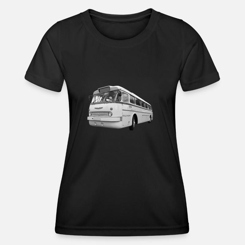 Ikarus 66 Bus Ungarn Oldtimer DDR Ostalgie - Frauen Funktions-T-Shirt - Schwarz