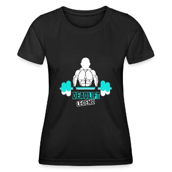 Entraînement de dynamophilie Salle de gym Deadlift - T-shirt sport Femme - noir - Devant - AI Model Female 172 light (172cm)
