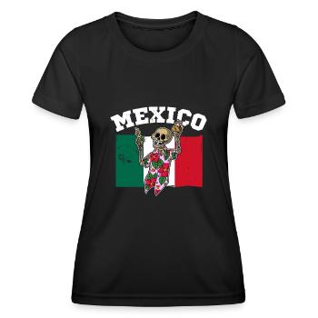 Tequila Skeleton Sommer Urlaub Mexiko Taco - Frauen Funktions-T-Shirt - Schwarz - Vorne - AI Model Female 172 light (172cm)