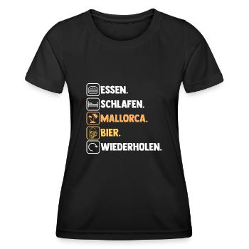 Bier Party Urlaub Mallorca - Frauen Funktions-T-Shirt - Schwarz - Vorne - AI Model Female 172 light (172cm)