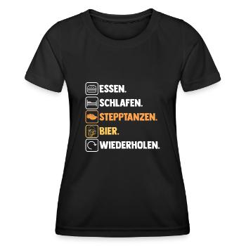 Tänzer Bier Stepptanz - Frauen Funktions-T-Shirt - Schwarz - Vorne - AI Model Female 172 light (172cm)