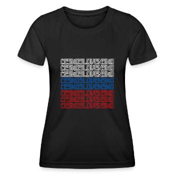 Ehemaliges Land Tschechien Slowakei Wappen - Frauen Funktions-T-Shirt - Schwarz - Vorne - AI Model Female 172 light (172cm)