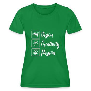 Vision Creativity Passion - Frauen Funktions-T-Shirt - Kelly Green - Vorne - AI Model Female 172 dark (172cm)