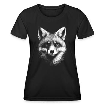 Fox Portrait Wild Animal Forest Animal Foxes Animals - Women's Functional T-Shirt - black - Front - AI Model Female 172 light (172cm)
