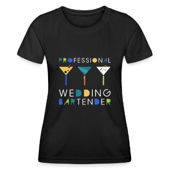 Hochzeit Barkeeper Cocktail Longdrink Geschenk - Frauen Funktions-T-Shirt - Schwarz - Vorne - AI Model Female 172 light (172cm)