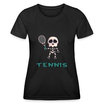 tennis tennis match tennis player tennis-oldie - Women's Functional T-Shirt - black - Front - AI Model Female 172 light (172cm)