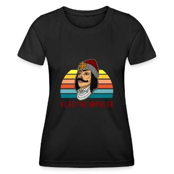 Dracula Vampir Vlad Tepes Rumänien Balkan - Frauen Funktions-T-Shirt - Schwarz - Vorne - AI Model Female 172 light (172cm)