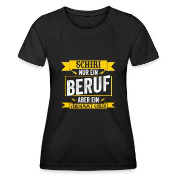 Schiri Unparteiischer Fußball Schiedsrichter - Frauen Funktions-T-Shirt - Schwarz - Vorne - AI Model Female 172 light (172cm)