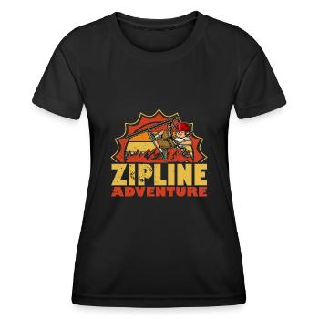 Ziplining Wald Hobby Seilrutschen Freizeit Berge - Frauen Funktions-T-Shirt - Schwarz - Vorne - AI Model Female 172 light (172cm)