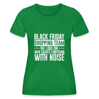 Black Friday Shopping Team 1 - Women's Functional T-Shirt - kelly green - Front - AI Model Female 172 dark (172cm)