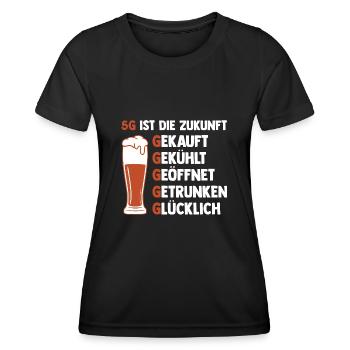 5G ist die Zukunft Bier - Frauen Funktions-T-Shirt - Schwarz - Vorne - AI Model Female 172 light (172cm)