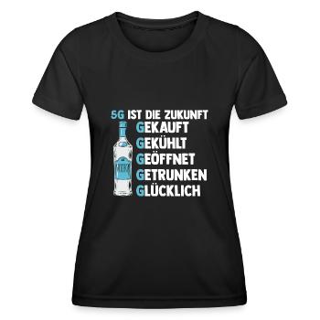 5G ist die Zukunft Vodka - Frauen Funktions-T-Shirt - Schwarz - Vorne - AI Model Female 172 light (172cm)