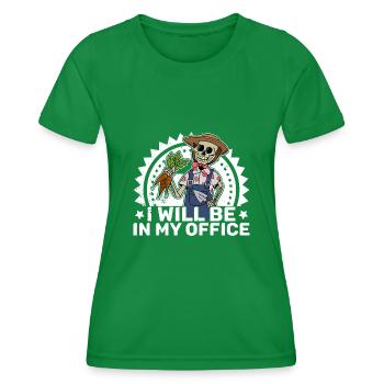 Allotment Garden Spooky Skeleton Halloween - Women's Functional T-Shirt - kelly green - Front - AI Model Female 172 dark (172cm)