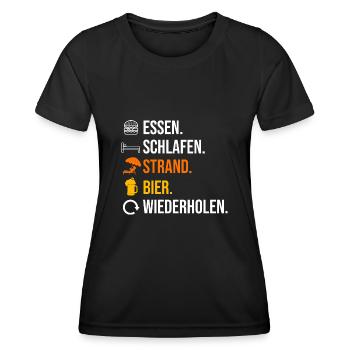 Sommerurlaub Bier Urlauber Urlaub - Frauen Funktions-T-Shirt - Schwarz - Vorne - AI Model Female 172 light (172cm)