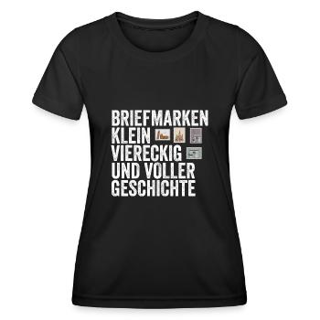 Philatelie Briefmarkensammlung Briefmarkensammler - Frauen Funktions-T-Shirt - Schwarz - Vorne - AI Model Female 172 light (172cm)