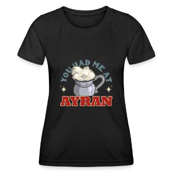 Getränk Türkisch National Ayran Türkei Joghurt - Frauen Funktions-T-Shirt - Schwarz - Vorne - AI Model Female 172 light (172cm)