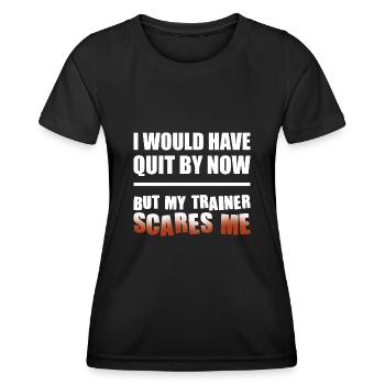 Je l’aurais fait mais mon entraîneur me fait peur - T-shirt sport Femme - noir - Devant - AI Model Female 172 light (172cm)