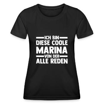 Marina - Frauen Funktions-T-Shirt - Schwarz - Vorne - AI Model Female 172 light (172cm)
