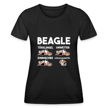 Hund Beagle - Frauen Funktions-T-Shirt - Schwarz - Vorne - AI Model Female 172 light (172cm)