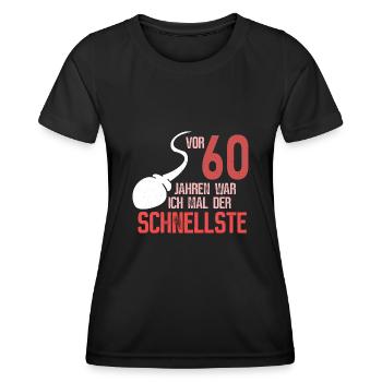 60. Geburtstag - schnellster im Verkehr - Frauen Funktions-T-Shirt - Schwarz - Vorne - AI Model Female 172 light (172cm)