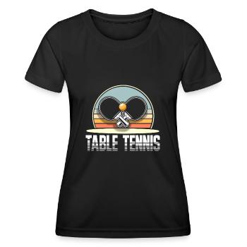 Ping-pong - T-shirt sport Femme - noir - Devant - AI Model Female 172 light (172cm)