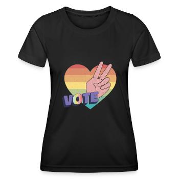 Vote for Pride & Peace - Frauen Funktions-T-Shirt - Schwarz - Vorne - AI Model Female 172 light (172cm)