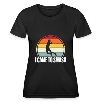Badminton Federball - Frauen Funktions-T-Shirt - Schwarz - Vorne - AI Model Female 172 light (172cm)