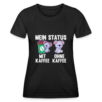 Koala Mein Status Mit Kaffee Ohne Kaffee - Frauen Funktions-T-Shirt - Schwarz - Vorne - AI Model Female 172 light (172cm)