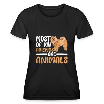 La plupart de mes amis sont des animaux 7 - T-shirt sport Femme - noir - Devant - AI Model Female 172 light (172cm)