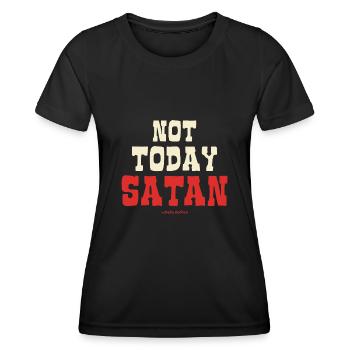 Pas aujourd’hui, Satan - T-shirt sport Femme - noir - Devant - AI Model Female 172 light (172cm)
