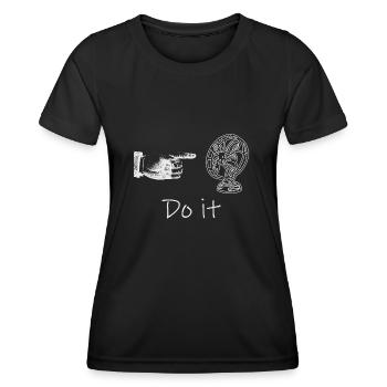 Doigt et éventail - T-shirt sport Femme - noir - Devant - AI Model Female 172 light (172cm)