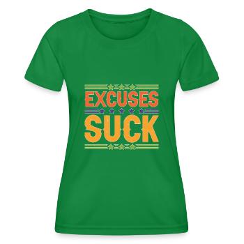 Excuses Suck 5 - T-shirt sport Femme - vert - Devant - AI Model Female 172 dark (172cm)