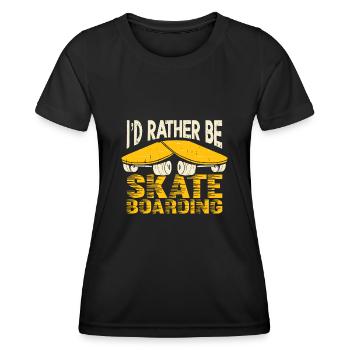 Skateboard i'd rather be skateboarding - Women's Functional T-Shirt - black - Front - AI Model Female 172 light (172cm)