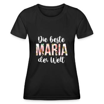 Maria - Frauen Funktions-T-Shirt - Schwarz - Vorne - AI Model Female 172 light (172cm)