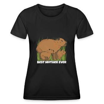 Capybara Fête des mères Meilleure maman - T-shirt sport Femme - noir - Devant - AI Model Female 172 light (172cm)