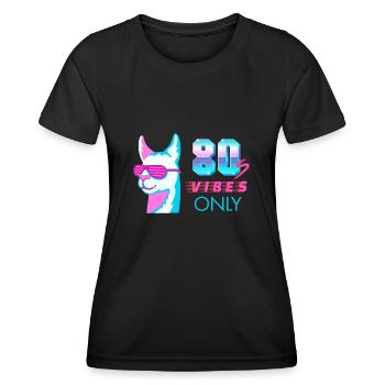 80s Vibes Only Llama Alpaca Eighties Style - Women's Functional T-Shirt - black - Front - AI Model Female 172 light (172cm)
