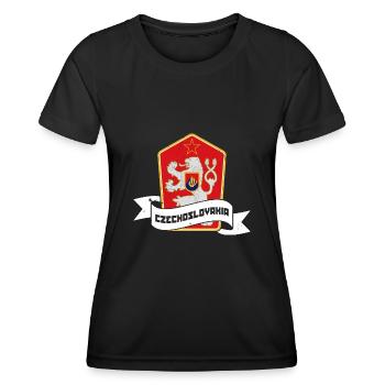 Tschechien Flagge Slowakei Land National - Frauen Funktions-T-Shirt - Schwarz - Vorne - AI Model Female 172 light (172cm)