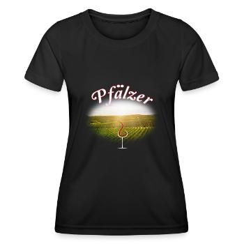 100% Pfälzer Pälzer Palz Pfalz Mundart Dialekt - Frauen Funktions-T-Shirt - Schwarz - Vorne - AI Model Female 172 light (172cm)