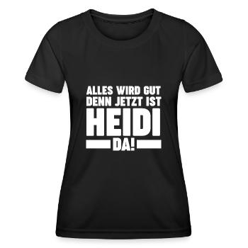 Vorname Heidi - Frauen Funktions-T-Shirt - Schwarz - Vorne - AI Model Female 172 light (172cm)