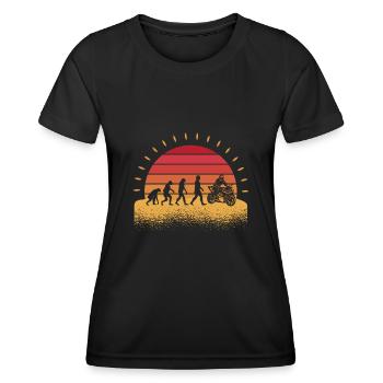 Biker Motorradfahrer Evolution Motorrad - Frauen Funktions-T-Shirt - Schwarz - Vorne - AI Model Female 172 light (172cm)