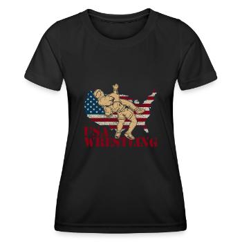 Kampfsportler Wrestler Wrestling Ringen Sport - Frauen Funktions-T-Shirt - Schwarz - Vorne - AI Model Female 172 light (172cm)