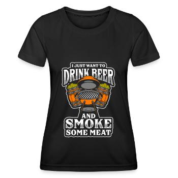 BBQ Grillmaster Grill King - Women's Functional T-Shirt - black - Front - AI Model Female 172 light (172cm)