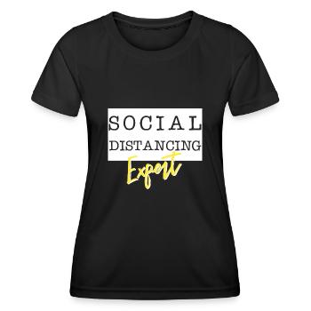 Social Distancing Expert - Frauen Funktions-T-Shirt - Schwarz - Vorne - AI Model Female 172 light (172cm)