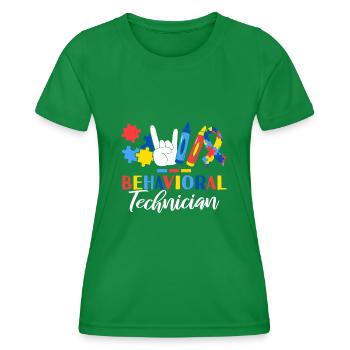 Technicien Comportemental ABA Thérapeute Comportement - T-shirt sport Femme - vert - Devant - AI Model Female 172 dark (172cm)